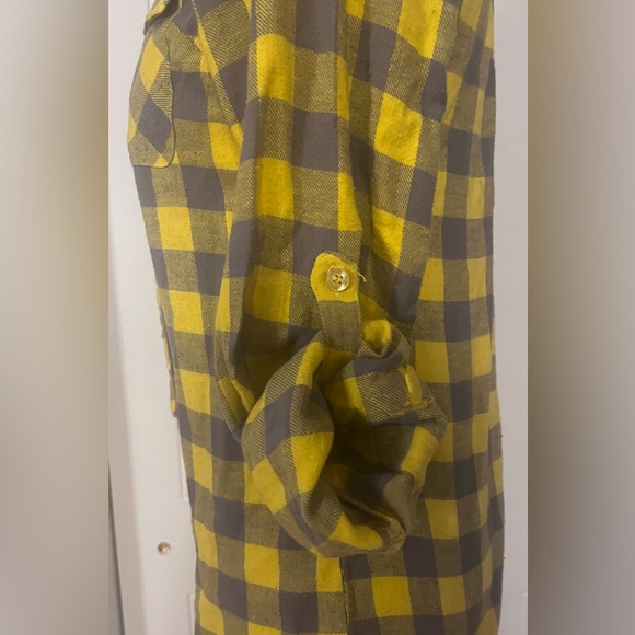 Yellow and gray gingham button down shirt - Picture 7 of 8